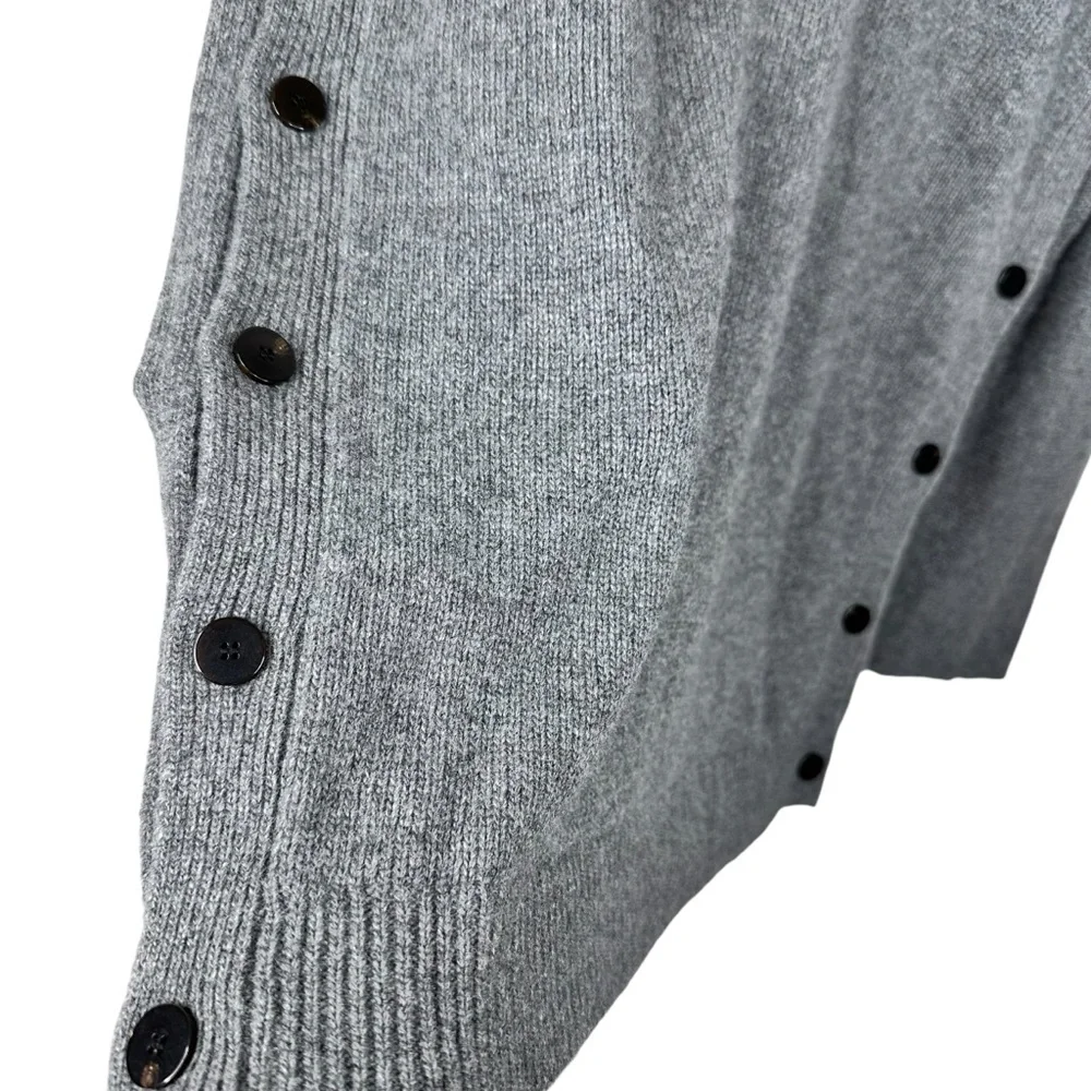 Theory New Button Tunic Sweater Gray Wool Cashmere Small